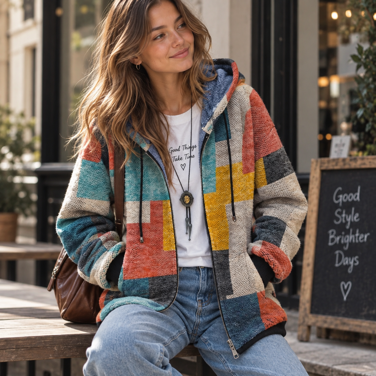 Blair | Geometric Colour Block Coat