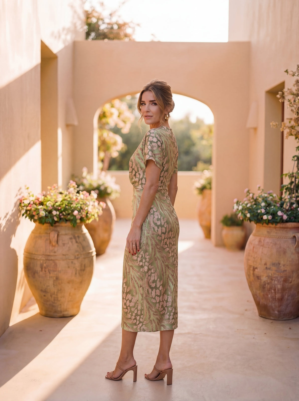 Aveline™ | Ruffle Sleeve Midi Dress