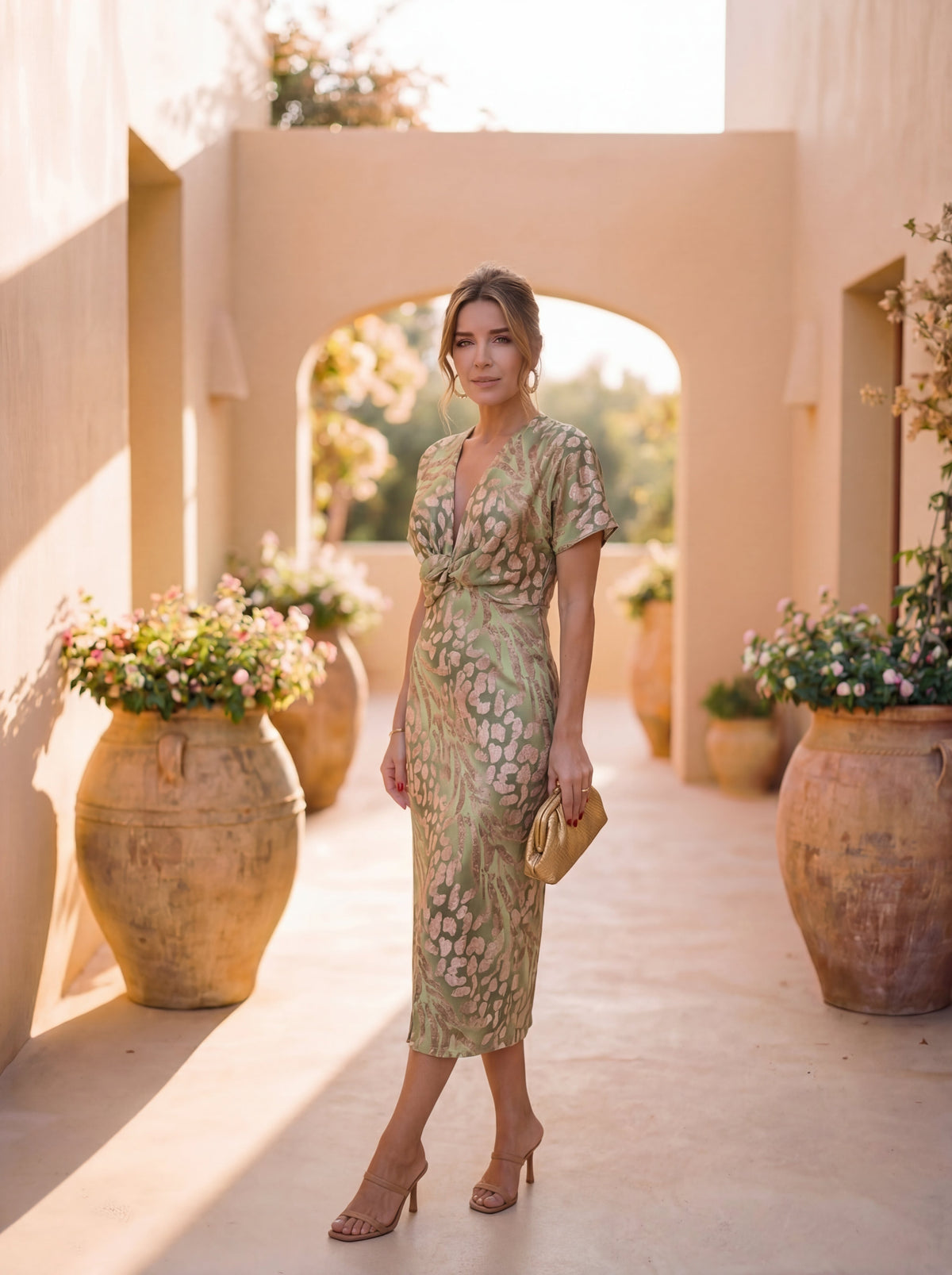 Aveline™ | Ruffle Sleeve Midi Dress