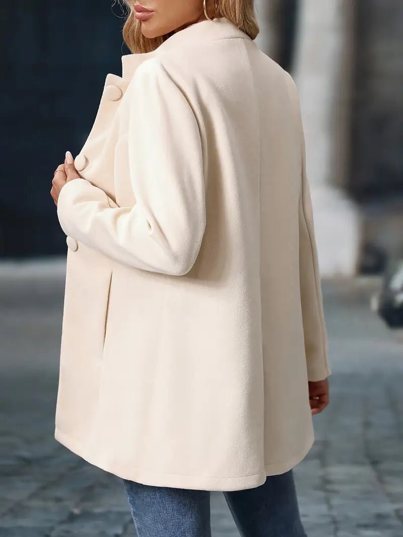 Delphine | Wool-Effect Stand Collar Coat