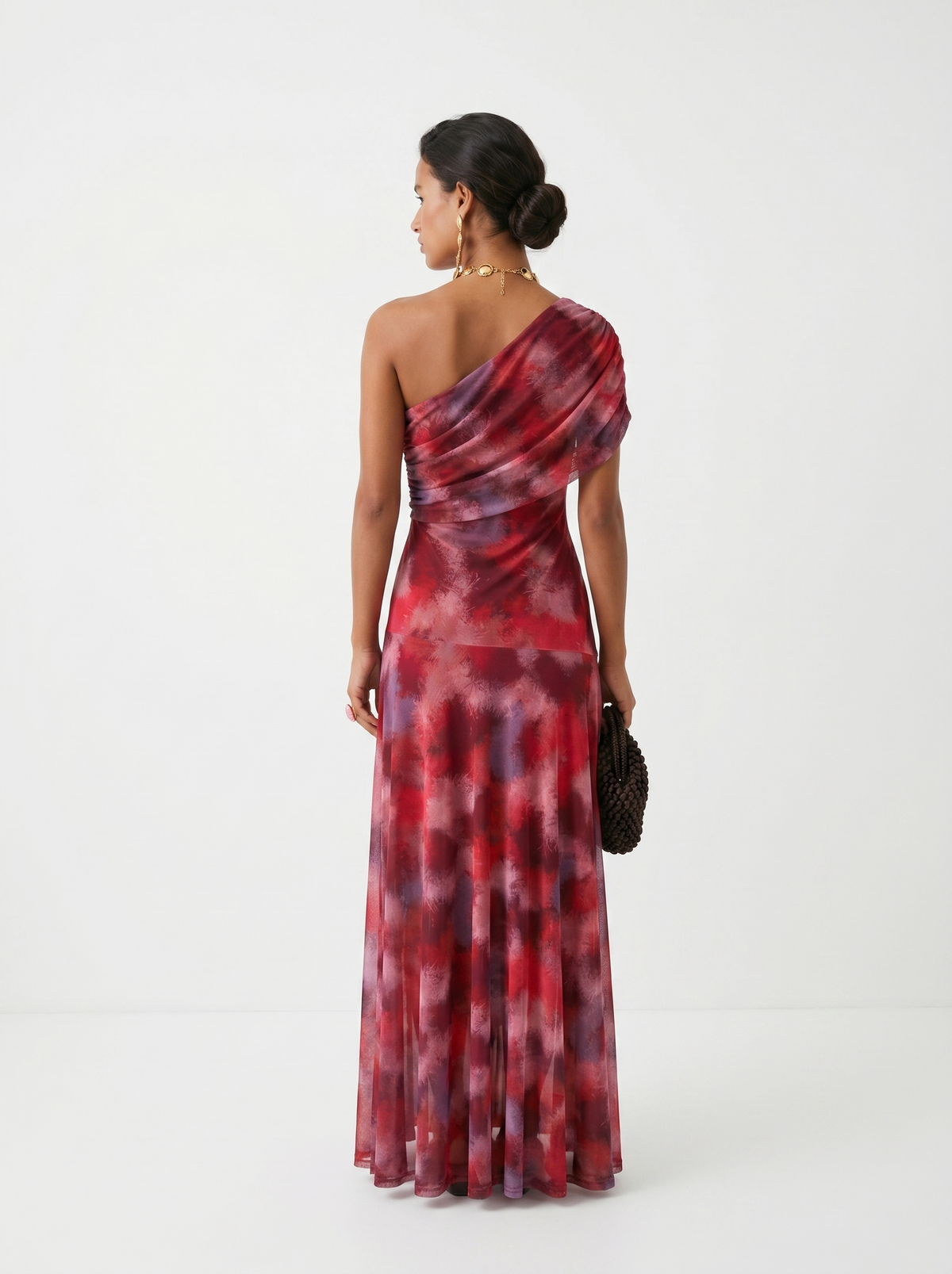 Aveline™ | One-Shoulder Print Maxi Dress