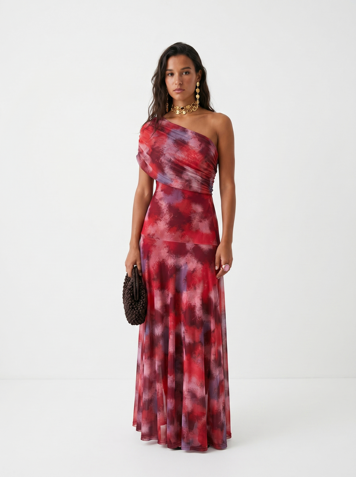 Aveline™ | One-Shoulder Print Maxi Dress