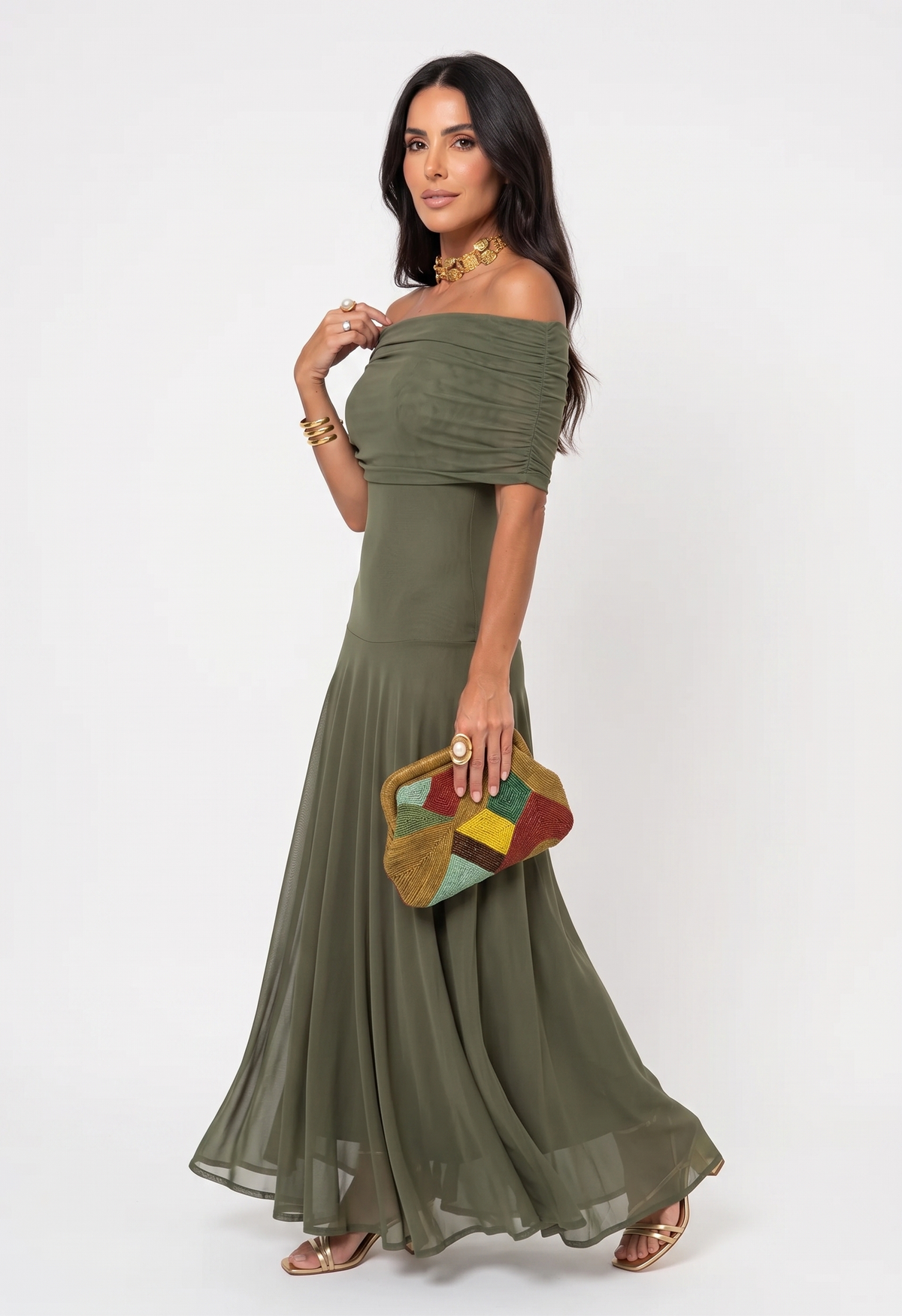 Aveline™ | One-Shoulder Print Maxi Dress