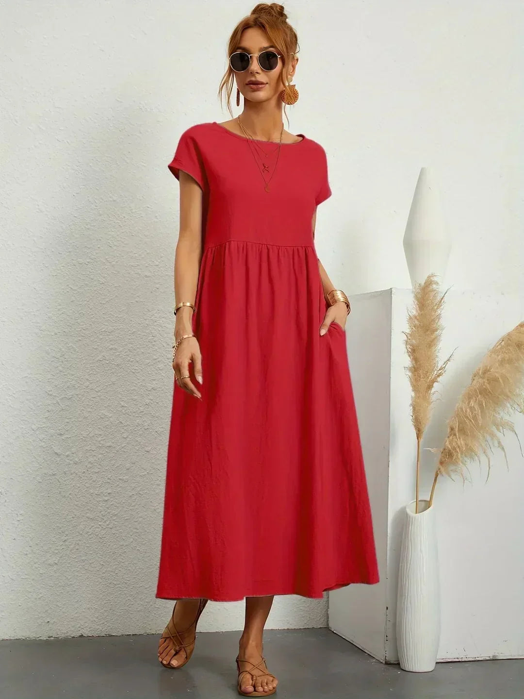 Aveline™ | Breathable White Midi Dress