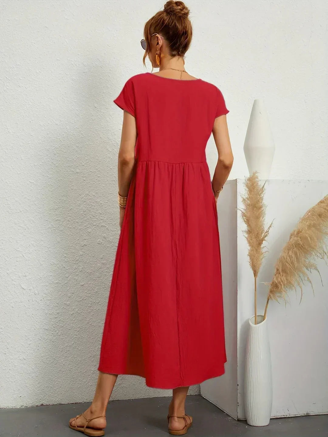 Aveline™ | Breathable White Midi Dress