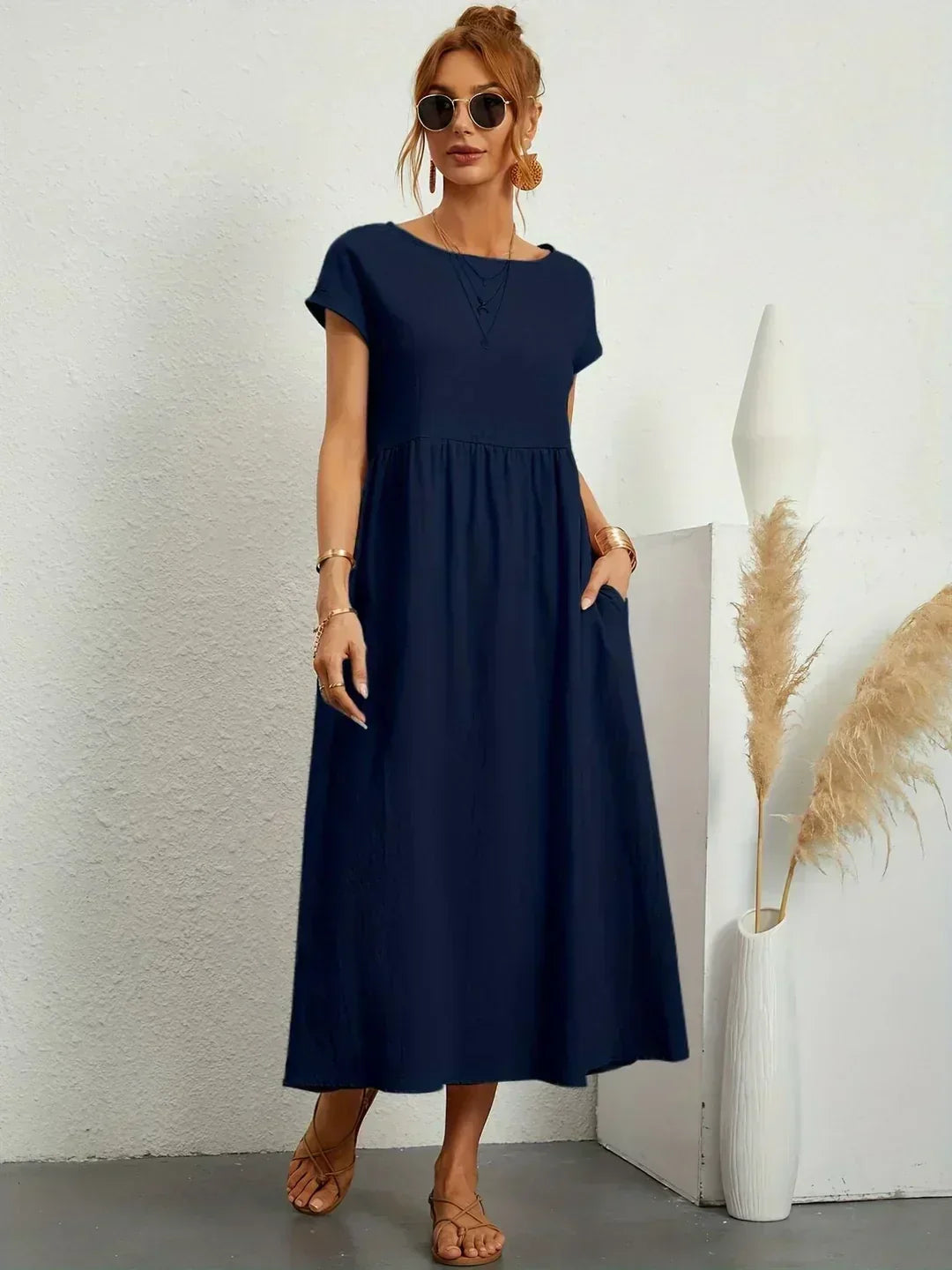Aveline™ | Breathable White Midi Dress
