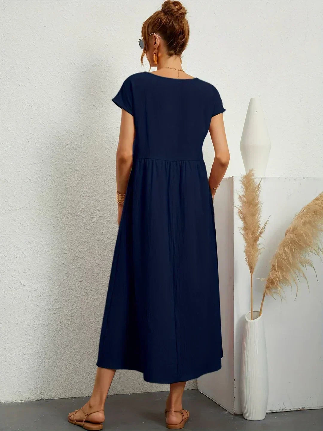 Aveline™ | Breathable White Midi Dress