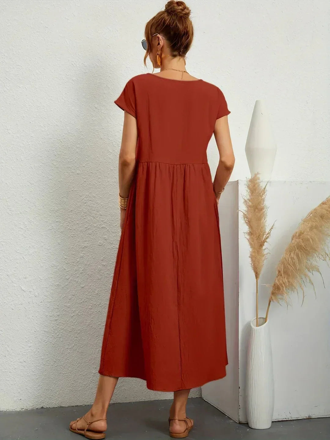 Aveline™ | Breathable White Midi Dress