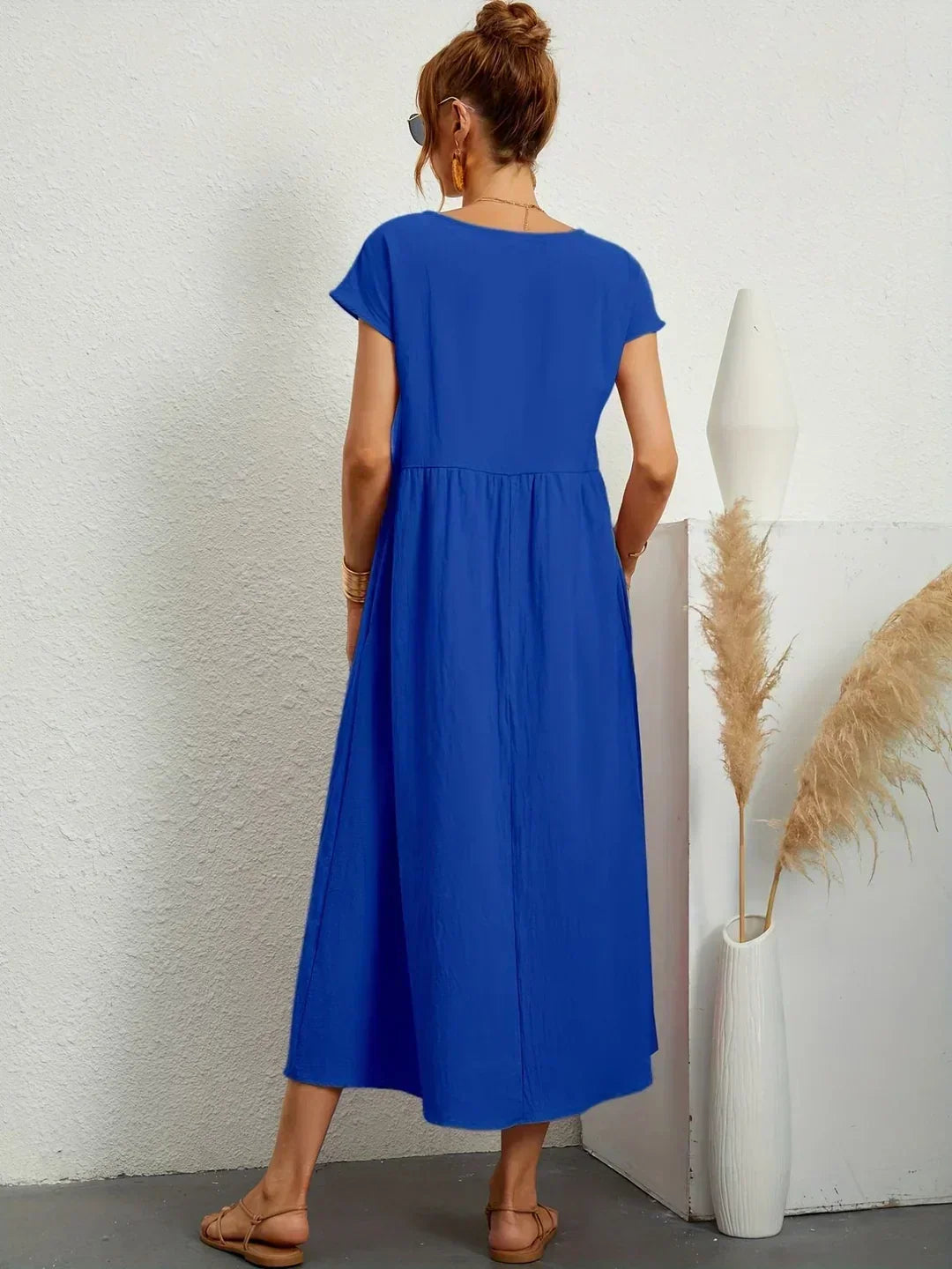 Aveline™ | Breathable White Midi Dress