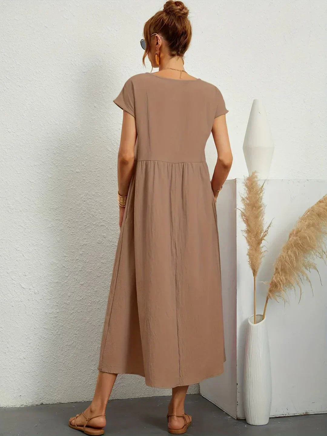 Aveline™ | Breathable White Midi Dress