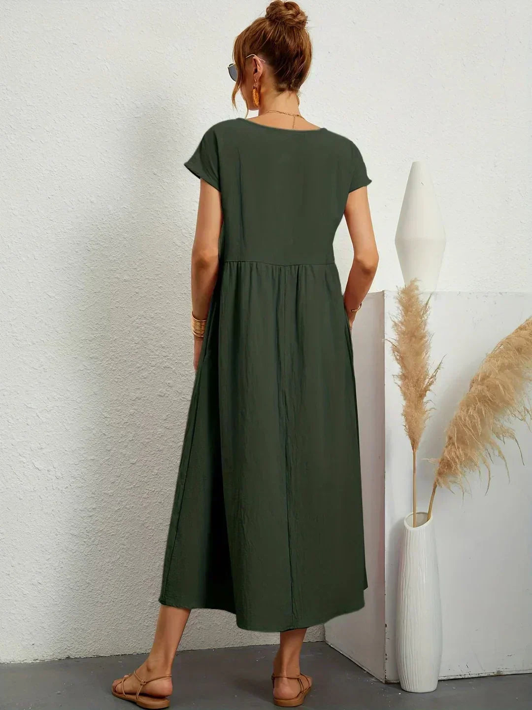 Aveline™ | Breathable White Midi Dress