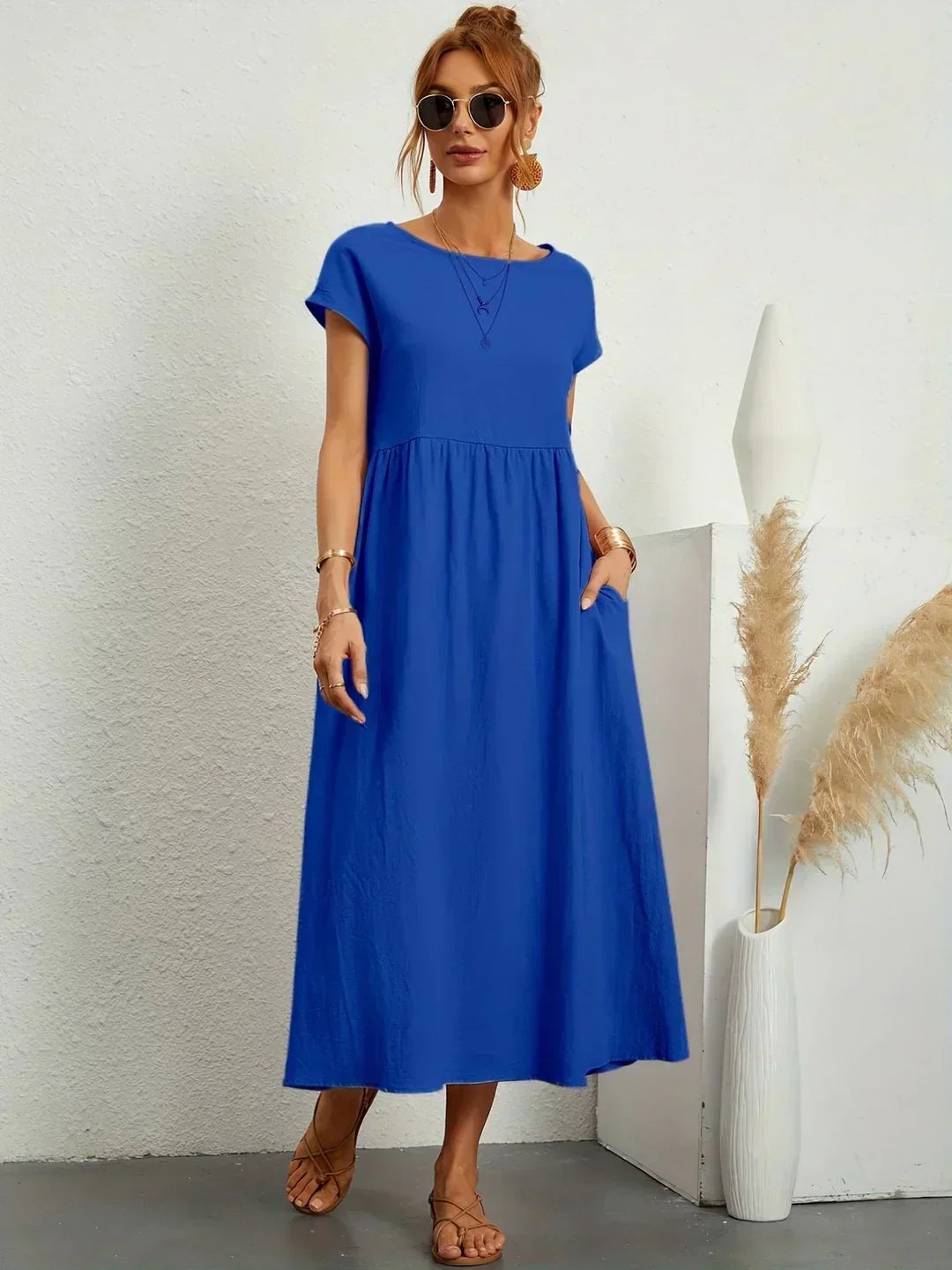Aveline™ | Breathable White Midi Dress