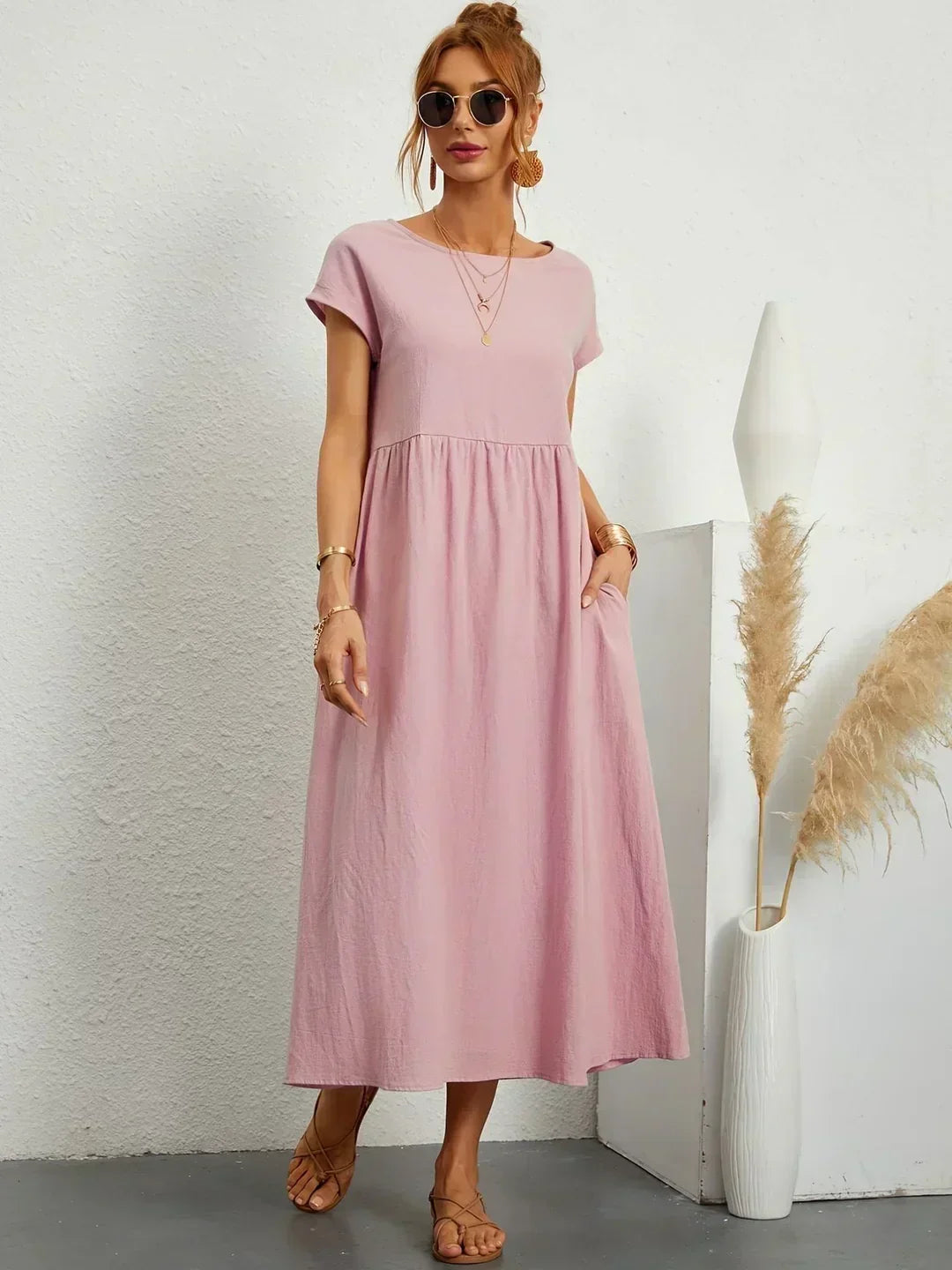 Aveline™ | Breathable White Midi Dress