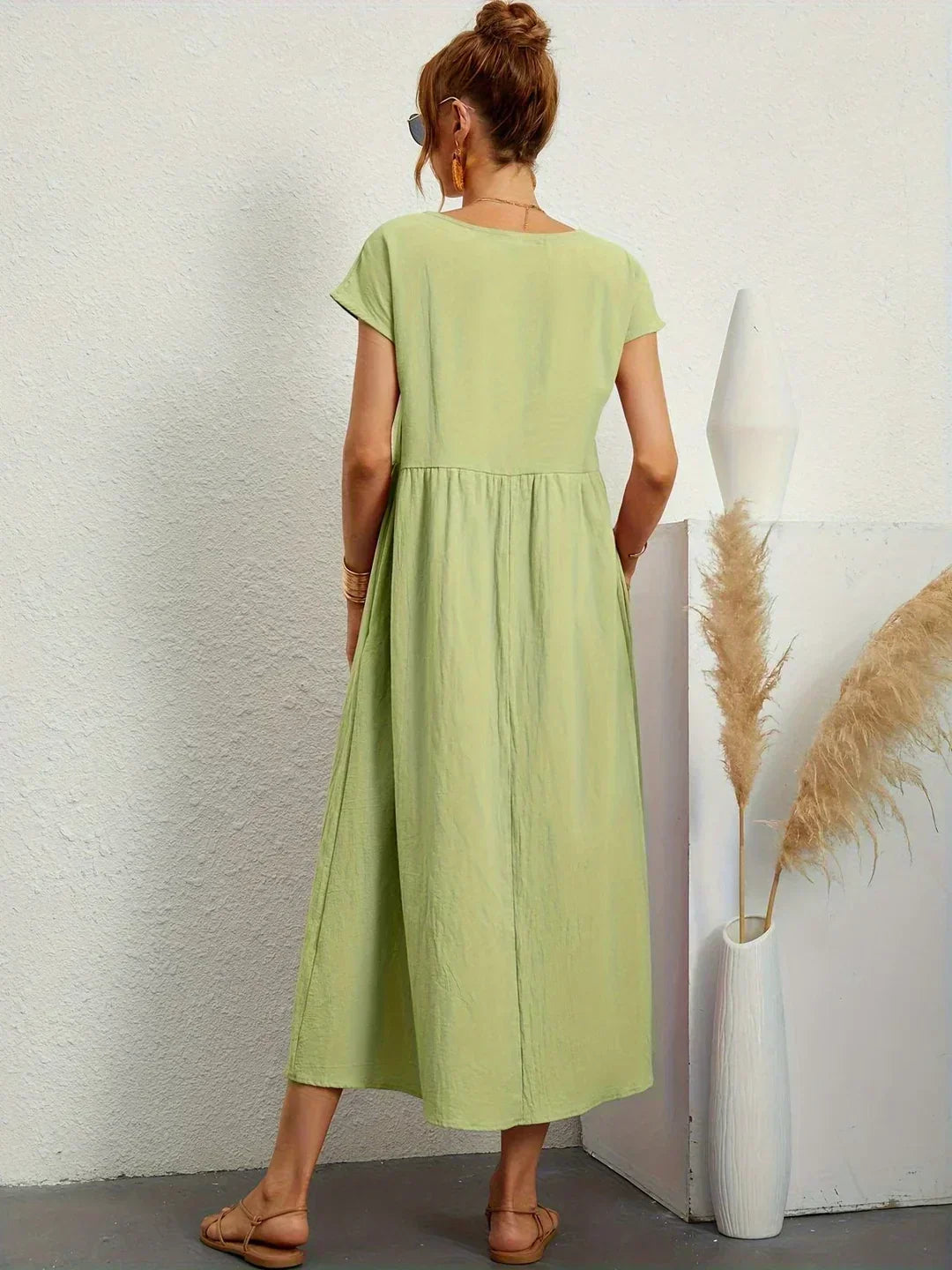 Aveline™ | Breathable White Midi Dress