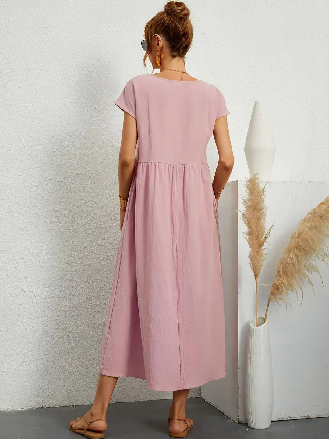 Aveline™ | Breathable White Midi Dress
