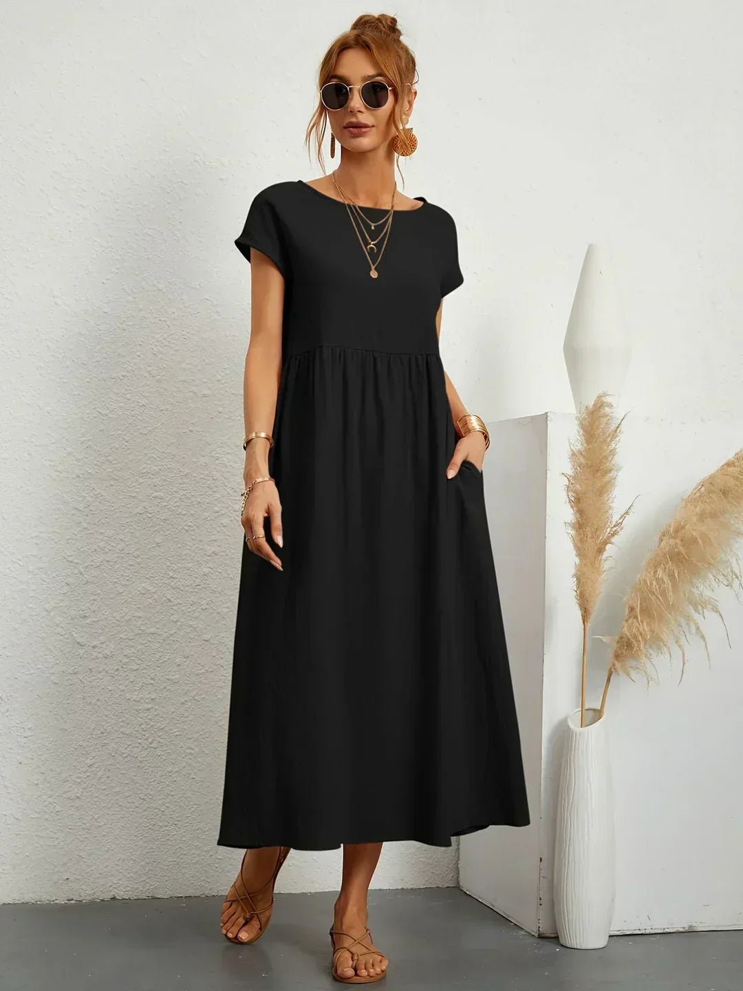 Aveline™ | Breathable White Midi Dress