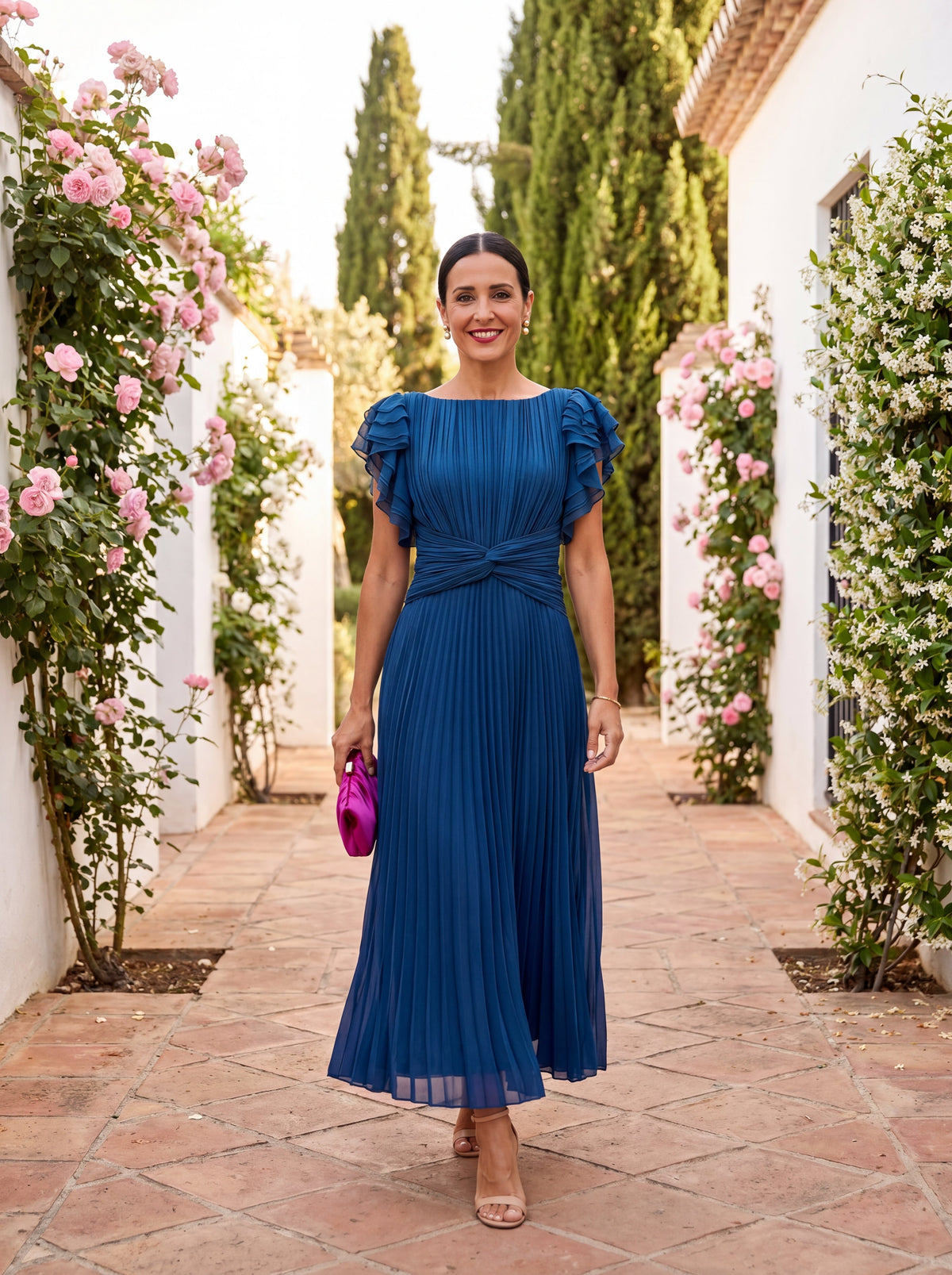 Aveline™ | Tie-Front Midi Dress
