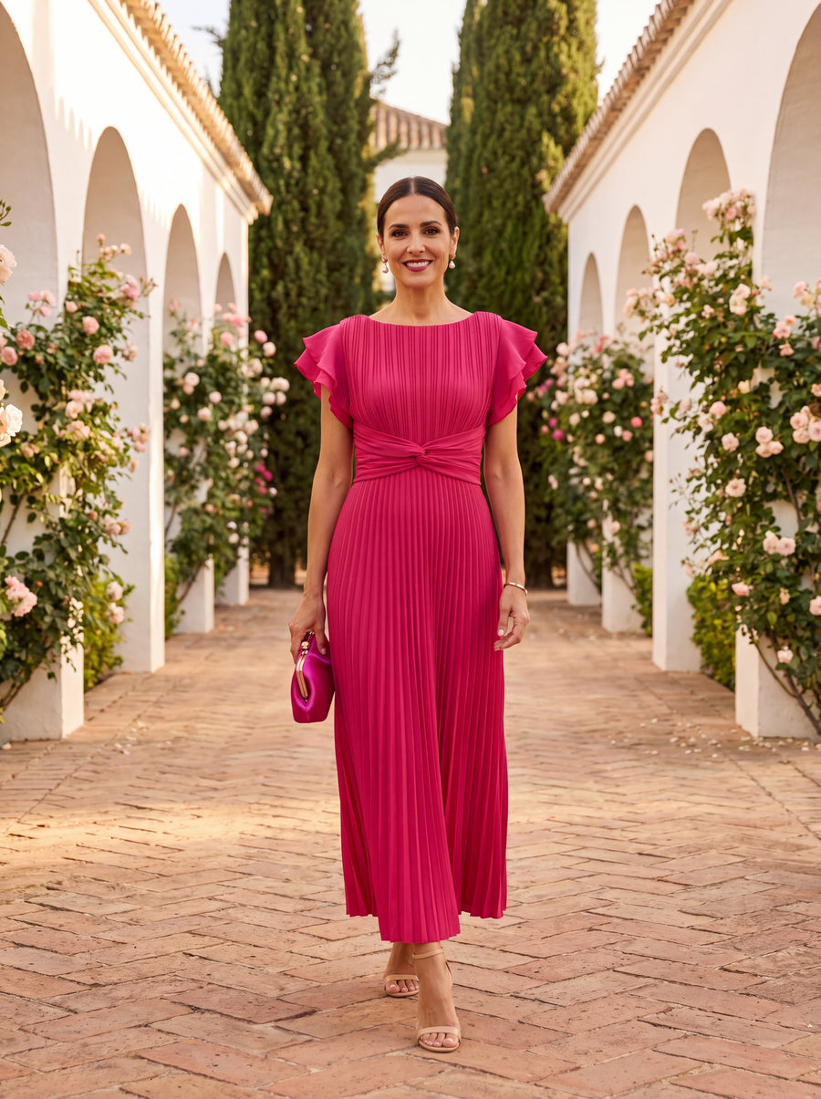 Aveline™ | Tie-Front Midi Dress