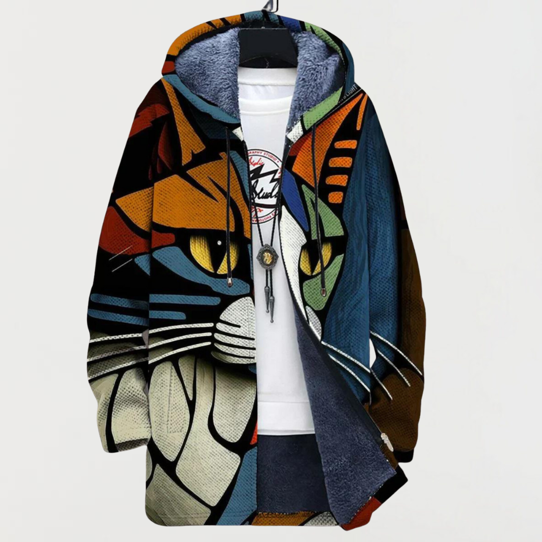 Darcy | Cat Face Print Cardigan