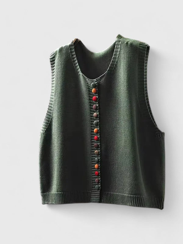 Cosima | Knit Sweater Vest with Buttons