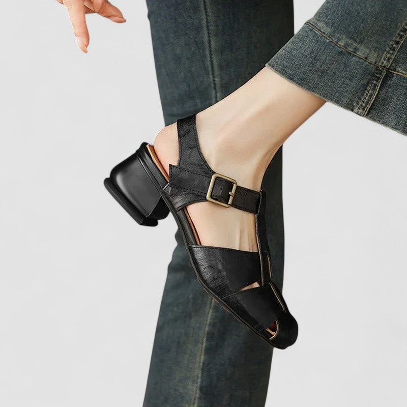 Sandrine Open-Toe Baby Heels