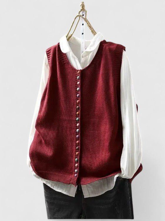 Cosima | Knit Sweater Vest with Buttons