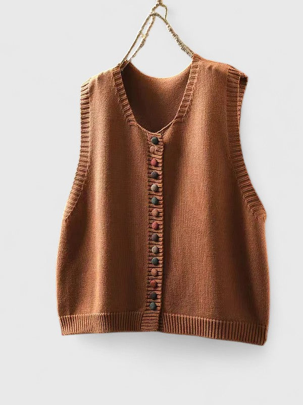Cosima | Knit Sweater Vest with Buttons