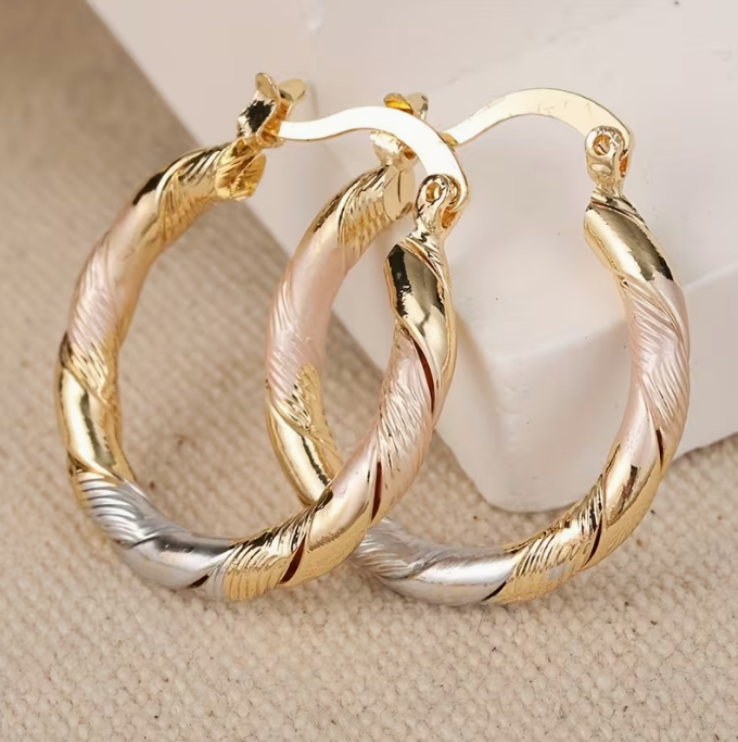 Twilight Harmony Twisted Hoop Earrings