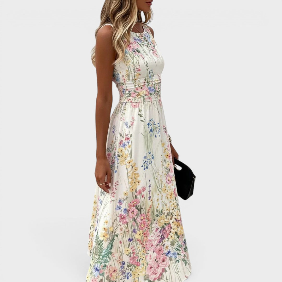 Aveline™ | Lace Trim Midi Dress