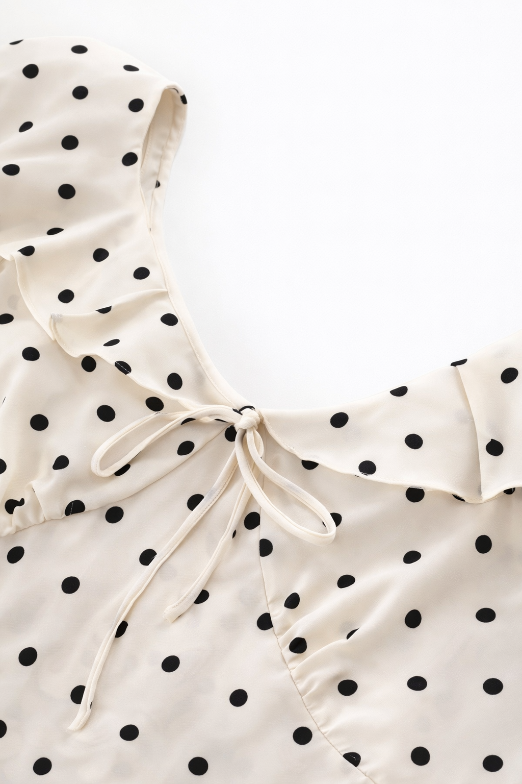 Aveline™ | Polka Dot Ruffle Midi Dress