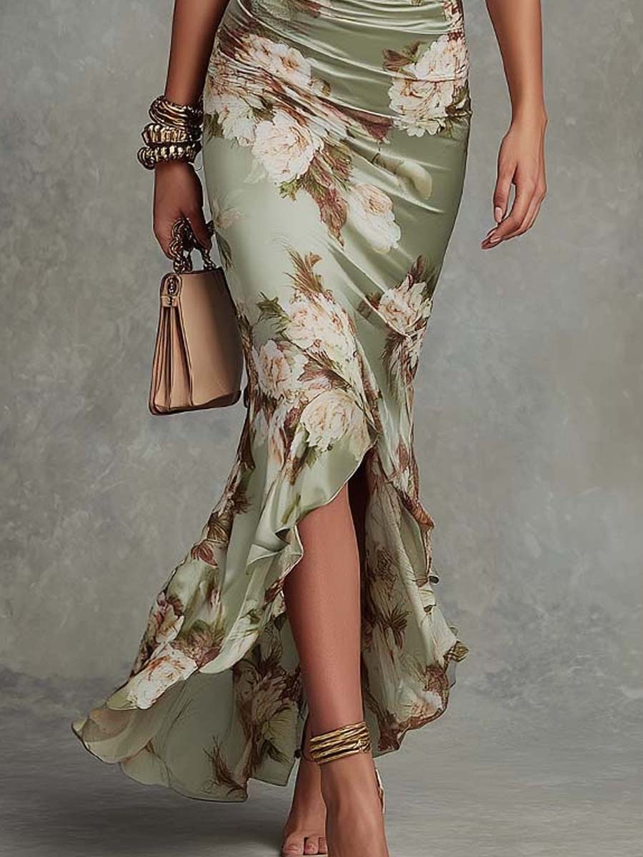Aveline™ | Ruched Floral Maxi Dress