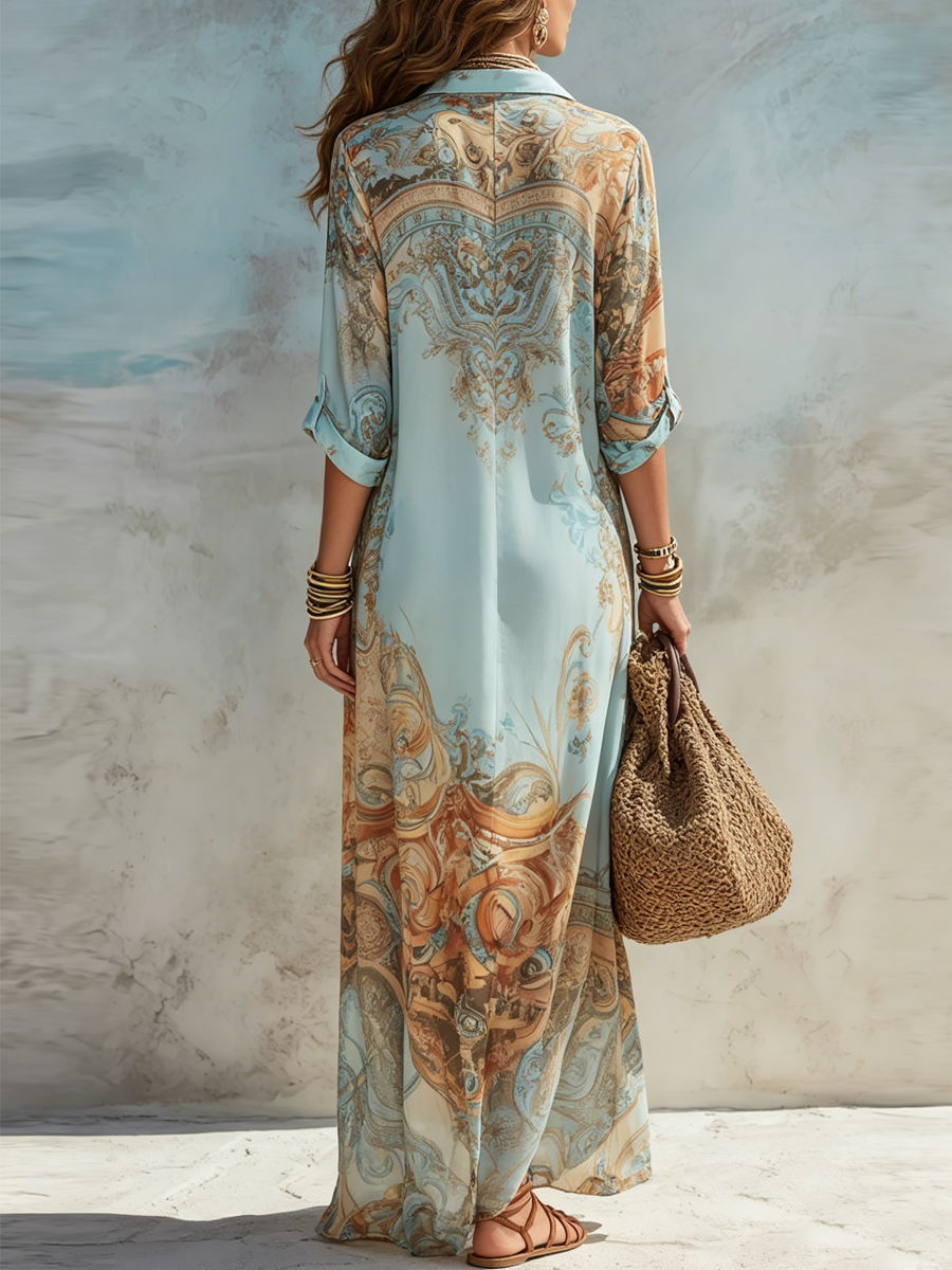 Aveline™ | Bohemian Paisley Maxi Dress
