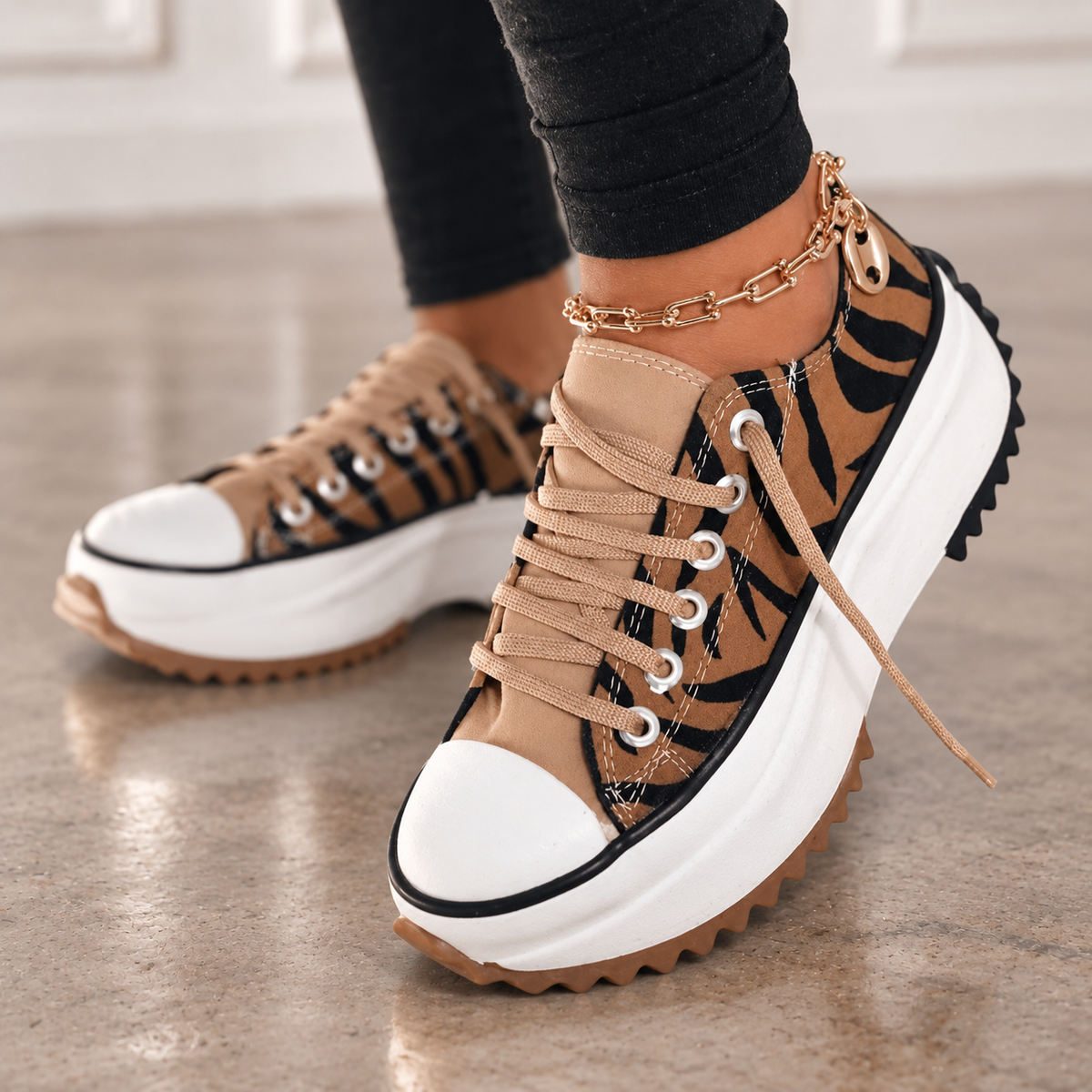 Bettina | Platform Sneakers with Serrated Sole