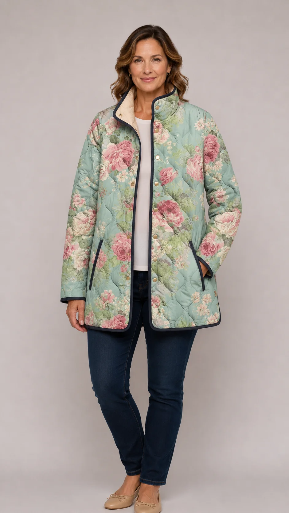 Nola | Delightful Floral-Printed Quilted Jacket