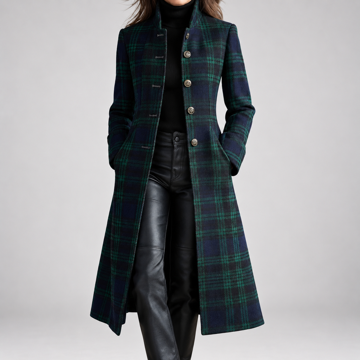 Rebecca | Tailored Check Midi Coat