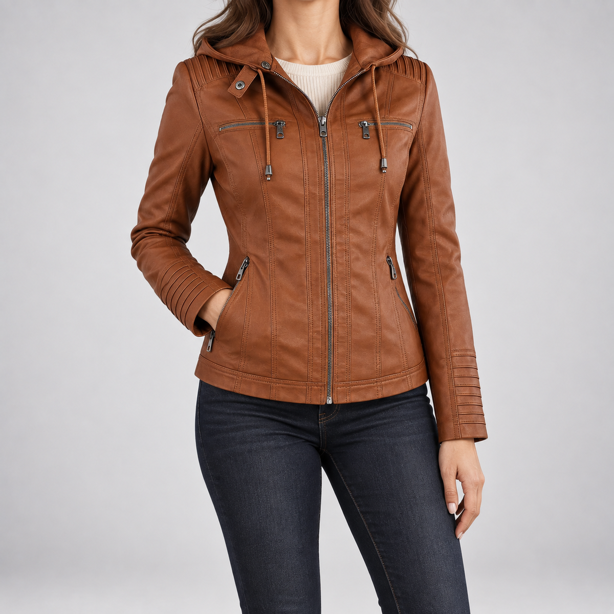 Monica | Leather Biker Jacket