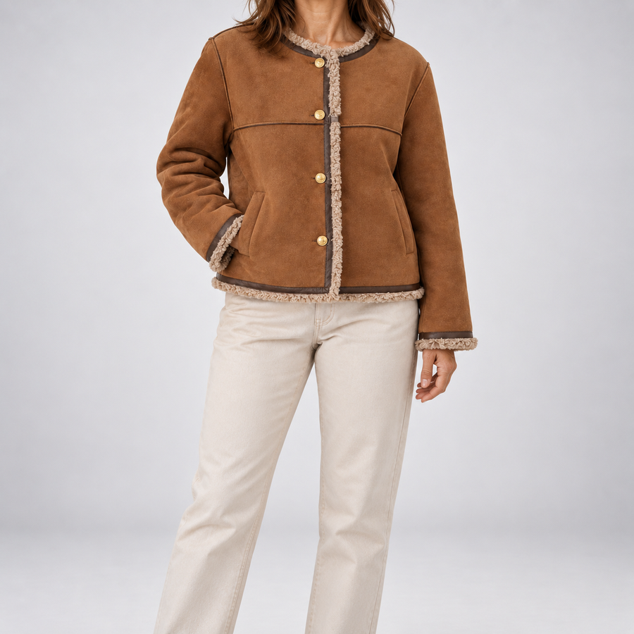 Seline | Suede-Look Cropped Jacket