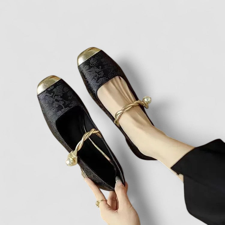 Camille Satin Baby Shoes with Jewel-Embellished Heel