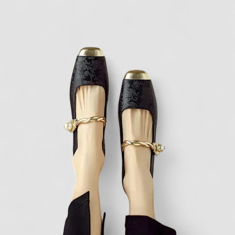 Camille Satin Baby Shoes with Jewel-Embellished Heel