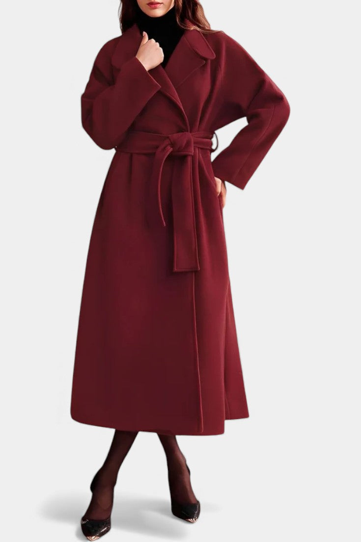 Lenora | Belted Long Wrap Coat