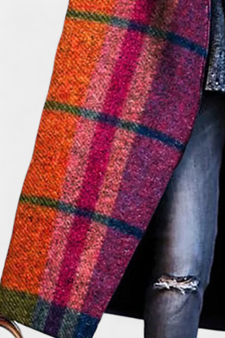 Rosalyn | Notched Collar Checked Coat