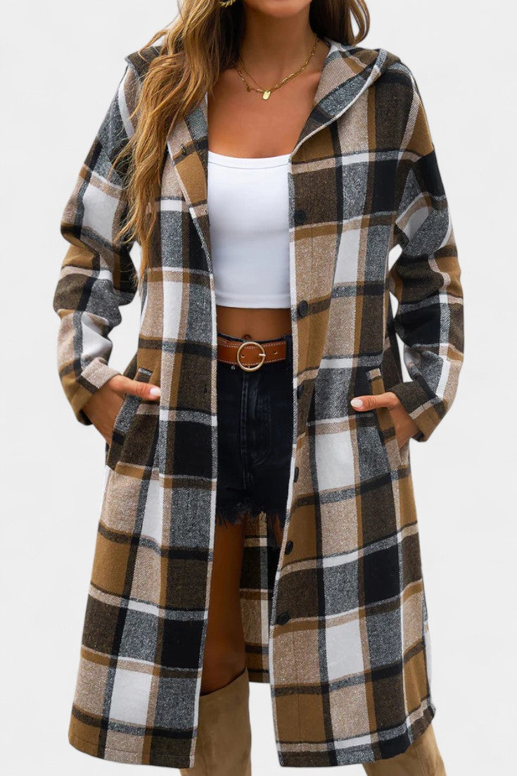 Odile | Hooded Check Jacket