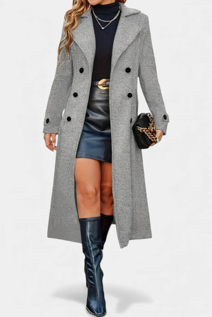 Philippa | Tailored Double-Breasted Long Coat