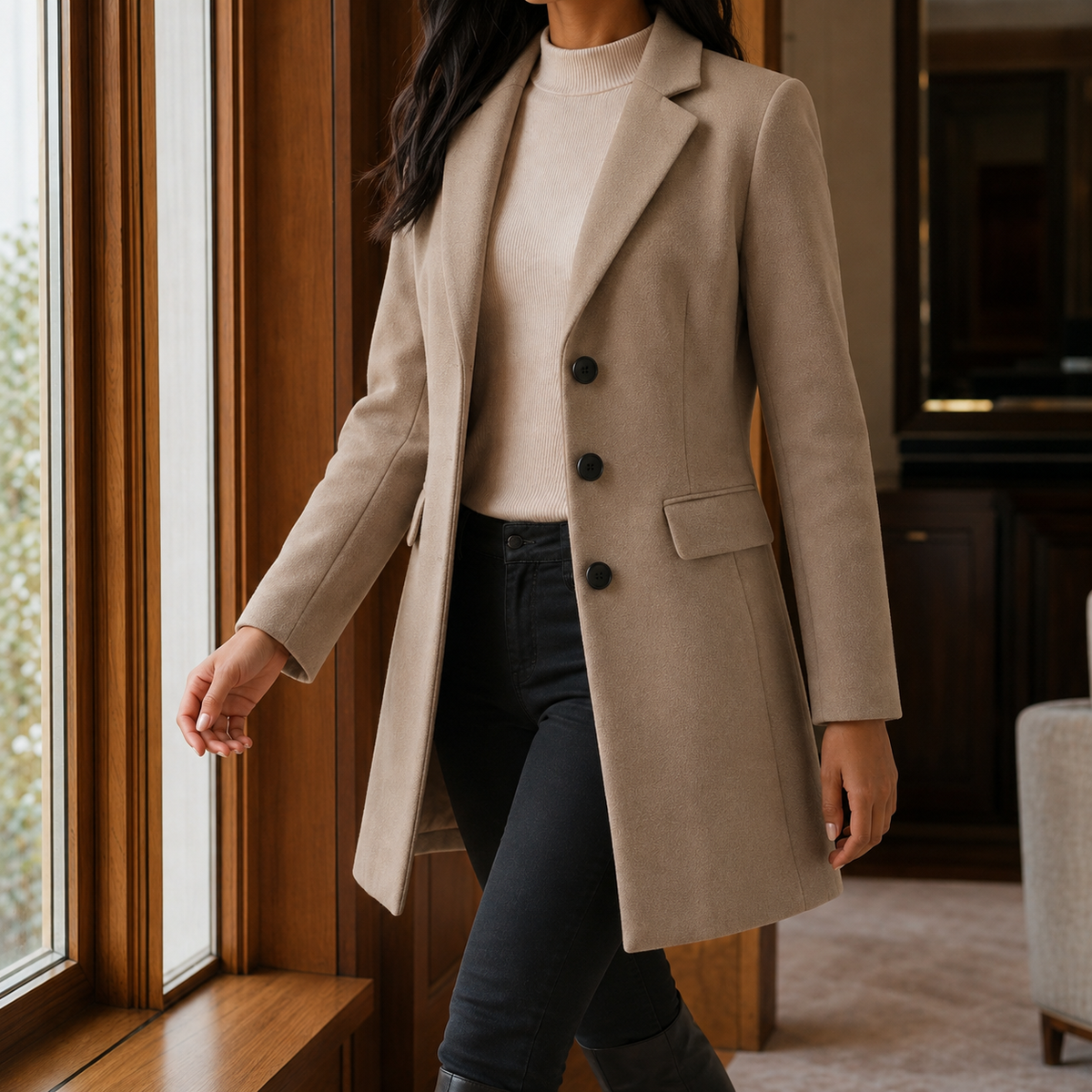 Scarlett | Single-Breasted Wool Overcoat