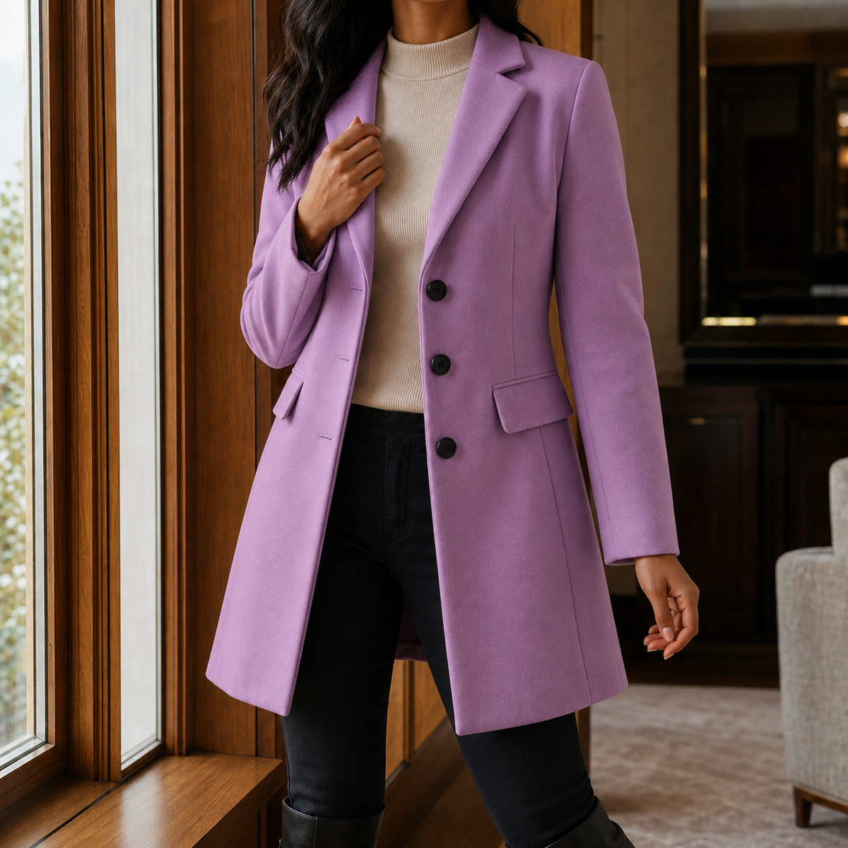 Scarlett | Single-Breasted Wool Overcoat
