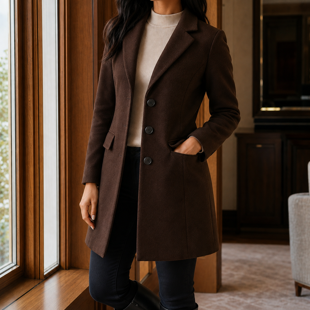 Scarlett | Single-Breasted Wool Overcoat