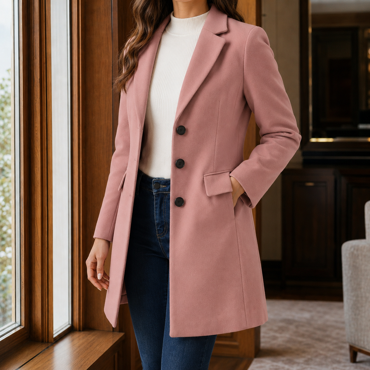 Scarlett | Single-Breasted Wool Overcoat