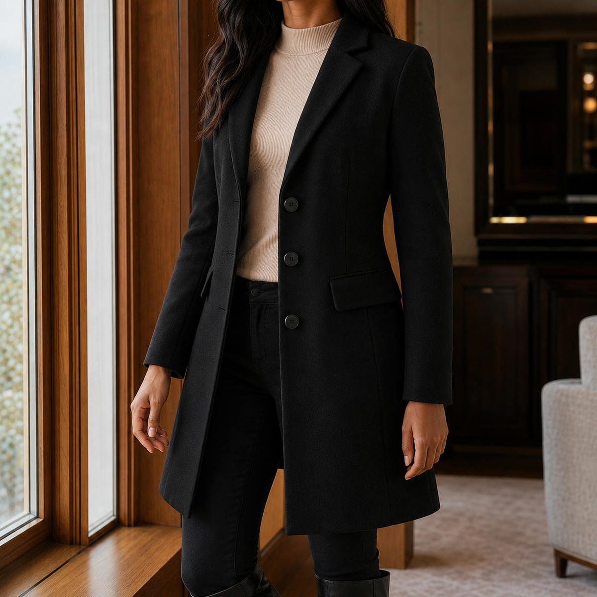 Scarlett | Single-Breasted Wool Overcoat
