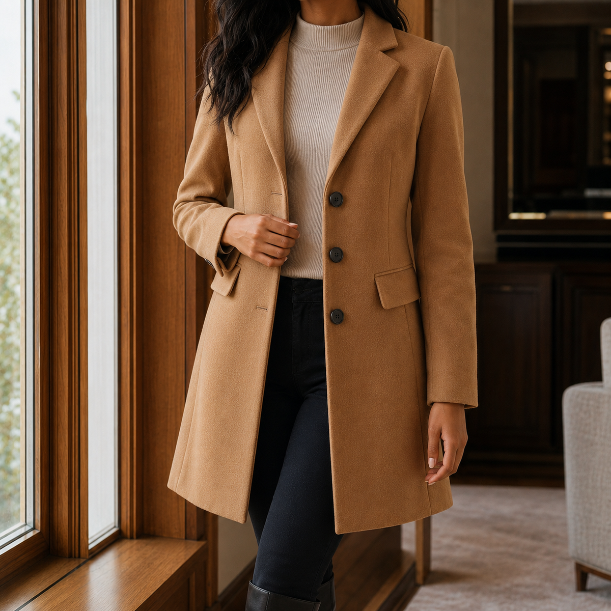 Scarlett | Single-Breasted Wool Overcoat