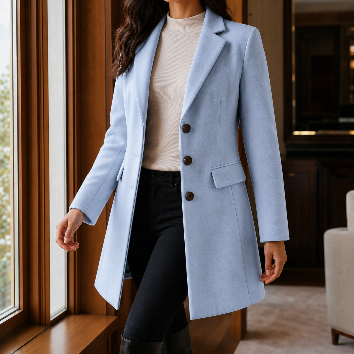 Scarlett | Single-Breasted Wool Overcoat